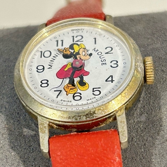 Vintage Disney Bradley Minnie Mouse Women’s Watch 25mm Swiss Made Manual Wind-up